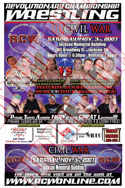 RCW: UnCivil War '07 Poster